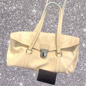 Prada Cream Leather Satchel